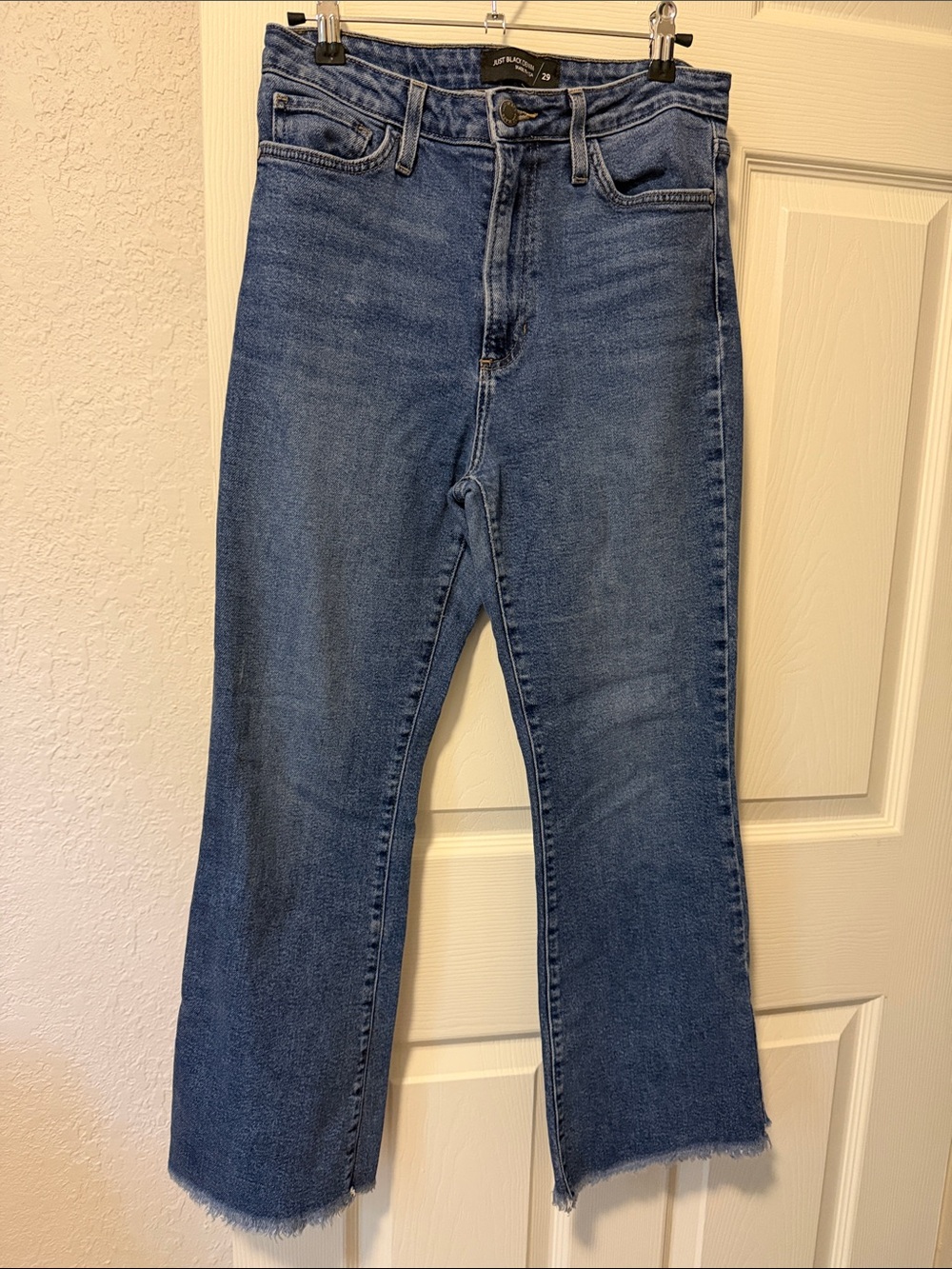 High-Rise Straight Leg Blue Jeans